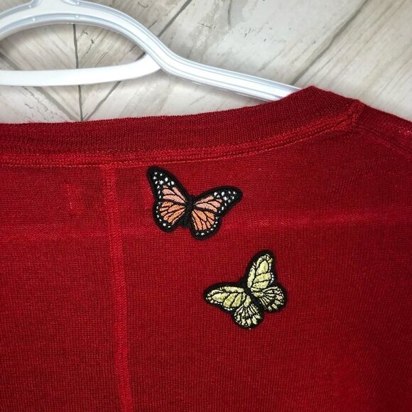 Kenar merino wool butterfly applique sweater - Picture 4 of 5